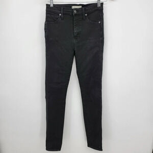 MADEWELL Women's Black Wash 10" High Rise Skinny Jean Denim Sz 25